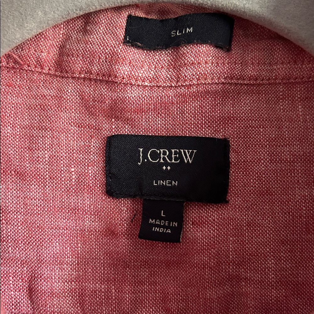 Pink Linen Button-Up Shirt